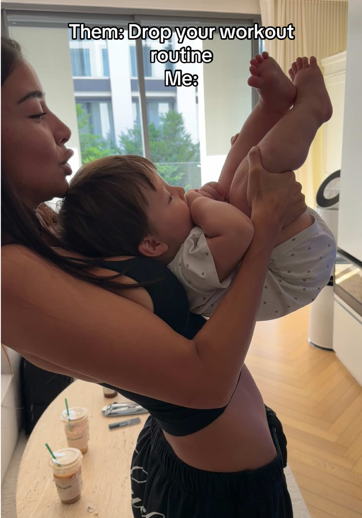 no but once he start walking I’ll go back to the gym lol for now carrying 12 kg for hours a day is more than enough not only does  this kid needs entertainment 24/7 he also needs to be swaddle to sleep 4 times a day 🤣