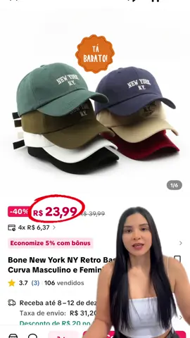 Bone New York NY Retro Basebol Aba Curva Masculino e Feminino Regulagem