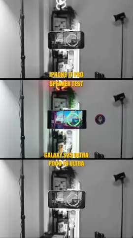 Speaker test between the iPhone 17 Pro, Galaxy S25 Ultra, and Poco F8 Ultra. The speakers were recorded from the same distance at 50 percent volume. The Galaxy S25 Ultra is the loudest, but the Poco F8 Ultra has noticeably better clarity and sound quality. What do you guys think? 