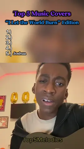 Follow for daily music top 5s #ilettheworldburn #johnnyhuynh #unexpectedsinger #singingchallenge #joshuaguitar 