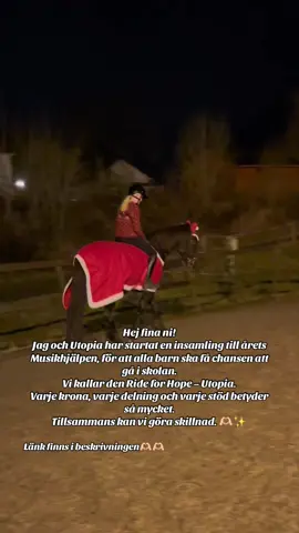 Hjälp oss hjälpa andra. Varje liten handling gör skillnad. Har du inte möjlighet att skänka till Musikhjälpen just nu? Då betyder det så mycket om du delar videon vidare. 🫶🏻 Tack snälla i förhand🤍 Länk till våran insamling: https://bossan.musikhjalpen.se/ride-for-hope-utopia #wäseryttarförening #musikhjälpen2025 #hjälp_oss_hjälpa_andra #foryoupage #foryou @Musikhjälpen 