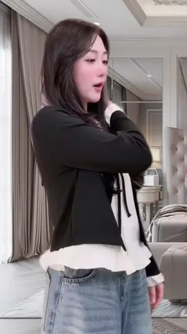 Áo Nỉ Len Tăm Phối Màu Cổ Bẻ Buộc Nơ Tay Bèo A3249 Susstore Thời Trang Nữ #aoni #aoninu #thoitrangnu #xuhuong 