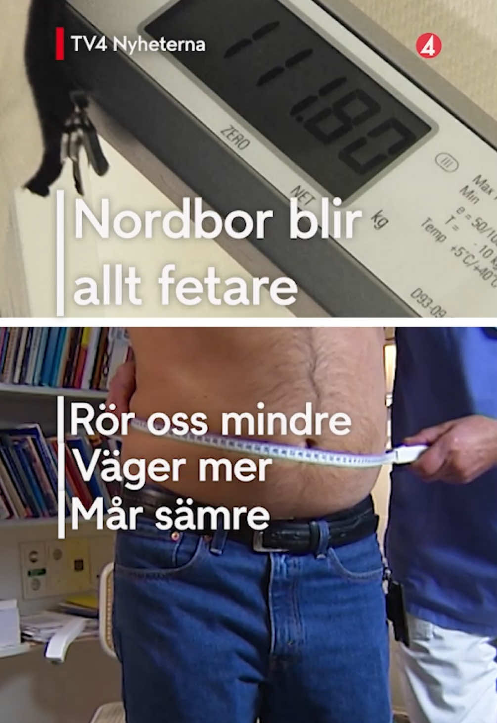 Vi rör oss för lite, vi äter för dåligt, vi väger för mycket. En ny rapport visar att 56 procent av alla vuxna i Norden nu lider av övervikt. – Det ökar risken för typ 2 diabetes, cancer och hjärt- och kärlsjukdomar, varnar dietisten Mahnoush Etminan. 