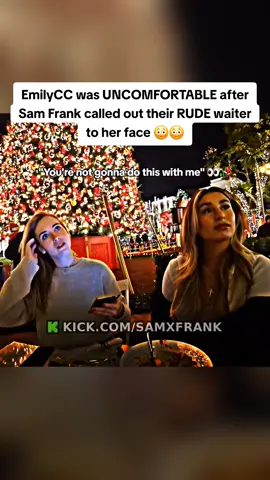 Emily was uncomfortable after Sam called out their rude waiter to her face 😳 #samfrank #emilycc #karens #trending #fyp 