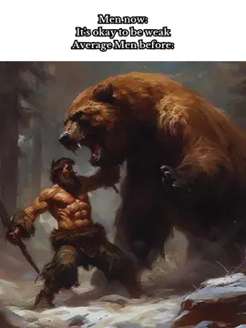 Men now: “It’s okay to be weak.” Average men before: Woke before sunrise because survival didn’t wait. Carried stones, hunted game, tilled the earth with their bare hands. Fought off raiders with nothing but wood, iron, and willpower. Walked mountains barefoot, crossed deserts with no promise of water. Saw frostbite, famine, plague, drought — and kept moving. Buried brothers at dawn, defended their tribes by noon, rebuilt by nightfall. Carved civilizations out of wilderness, forged empires without machines, Protected families without excuses, comfort, or second chances. Weakness wasn’t “okay.” Weakness meant death. Strength wasn’t a choice — it was the only way a man survived. #maleselfimprovement #masculinity #stoicquotes #discipline #motivation 