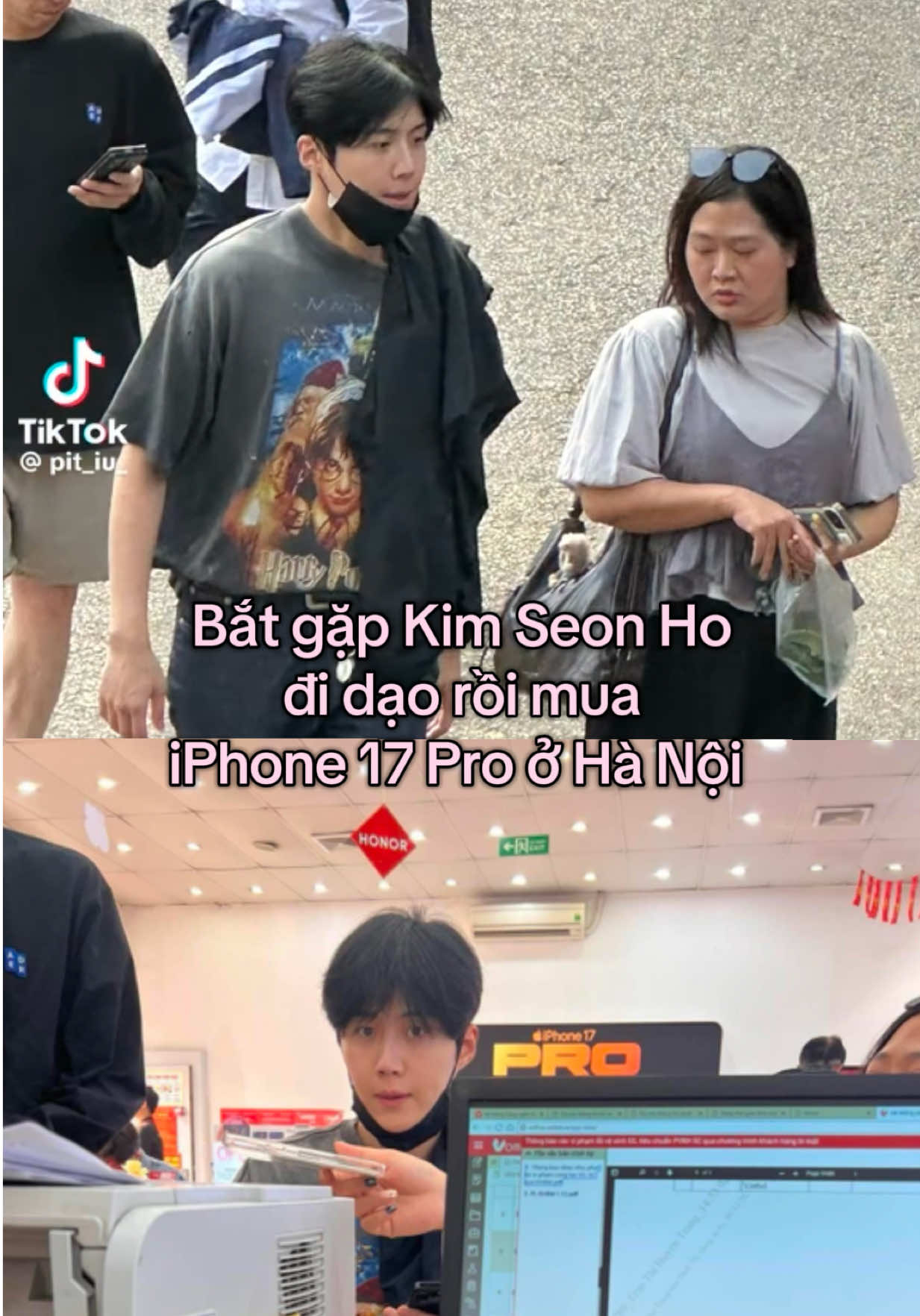 Bắt gặp Kim Seon Ho đi dạo rồi mua iPhone 17 Pro ở Hà Nội #tiinnews #kimseonho 