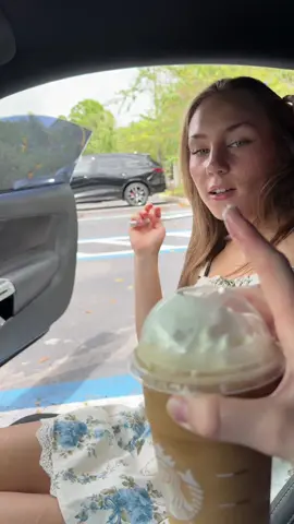 I always make a mess with my coffee #coffee #starbucks #sundress #dress #girl 