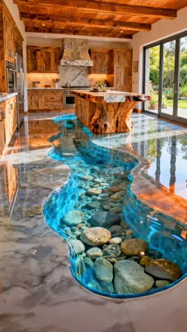 Wow! Incredible epoxy river flooring! 🤯👏 #interiordesign #homedesign #rustic 