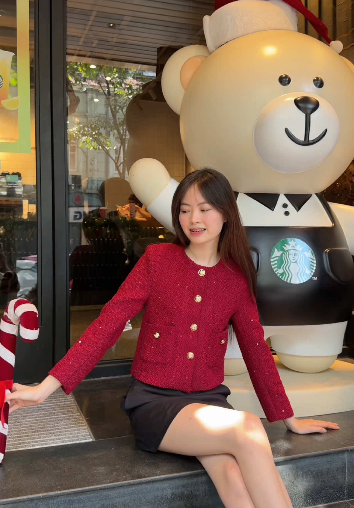 Chiếc áo đúng gu Noel và Tết của các nàngg đây rồi ❤️ Chất liệu vải mềm mịn lắm luônn #paddystudio #outfitideas #mixandmatch #noel #aokhoac 