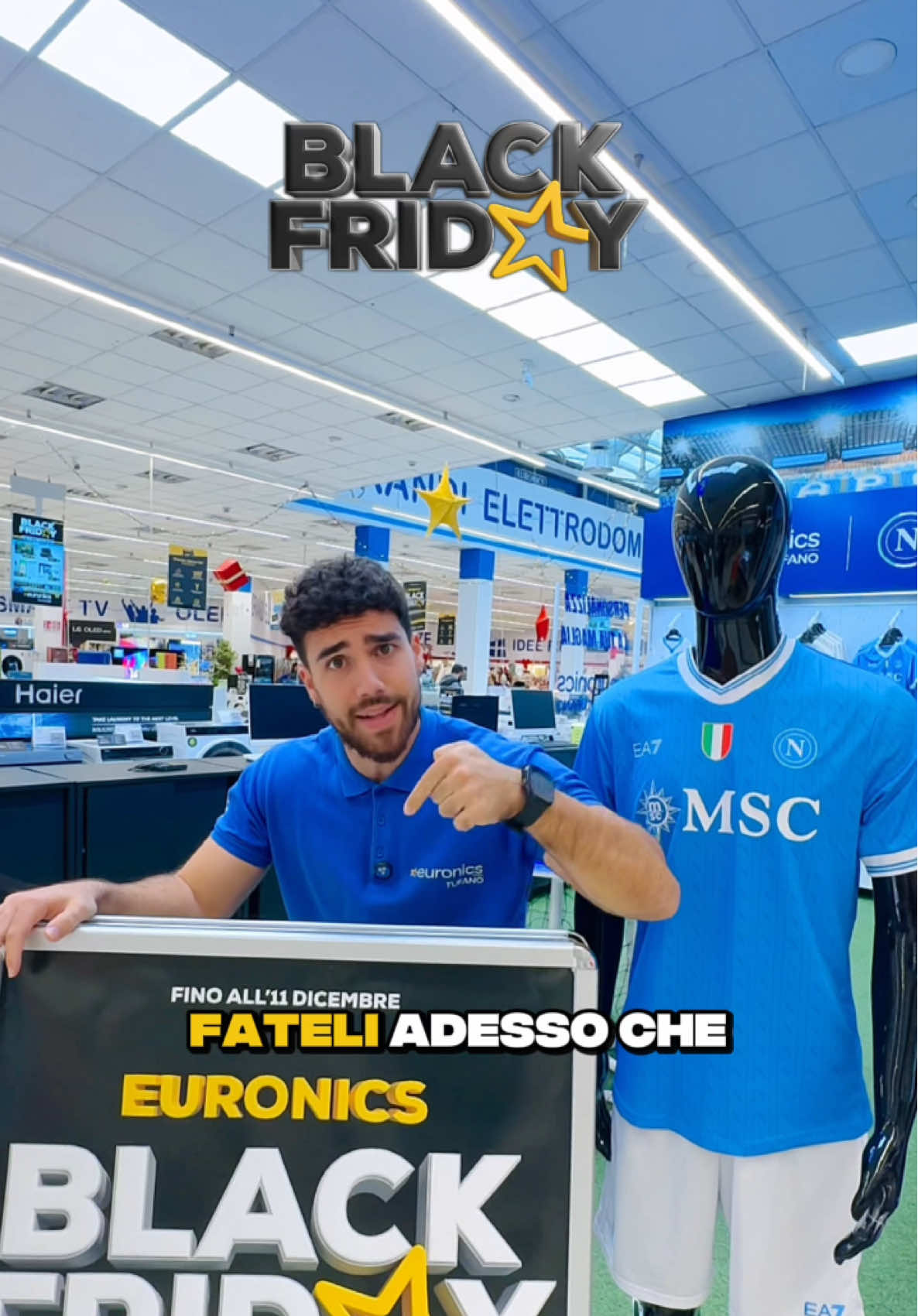 PROMO BLACK FRIDAY 🖤 ULTIMI GIORNI * HISENSE Macchina caffè con cappuccinatore + 460 cialde Borbone a 99,90€ * MELCHIONI friggitrice ad aria GAIA Plus 8L 13 programmi a 59,90€ + 1 Scudetto del Napoli Promo valide fino al 8 Dicembre e fino ad esaurimento scorte per i clienti STAR CLUB ⭐  #euronicstufano #perte #offerte #napoli #blackfriday