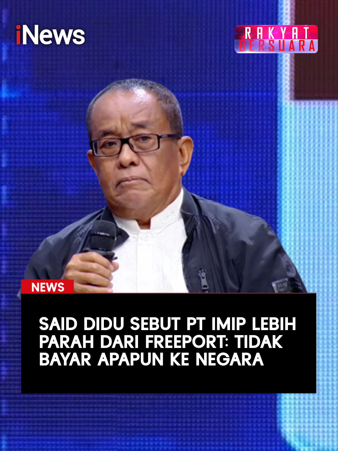 Rakyat Bersuara membahas mengenai isu  Bandara Khusus PT Indonesia Morowali (IMIP), yang ramai diperbincangkan piblik usai disebut beroperasi tanpa petugas dari negara. Dalam kesempatan tersebut hadir berbagai narasumber kredibel di bidangnya. Salah satu yang hadir adalah Analis Kebijakan Publik, Said Didu. Said Didu mengatakan bahwa IMIP Lebih parah ari Freeport karena tidak membayar apapun ke negara.  Saksikan selengkapnya hanya di  https://www.youtube.com/watch?v=MPvzhlWcaB4 #iNews #IMIP #Morowali #BandaraMorowali #BandaraHantu