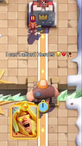 Heroes to expensive 💔🥀#clashroyal #clashroyalemoments #clashmemes #clashroyaledaily #fyp 