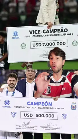 Palmeiras sendo vice da libertadores ganhou 14x mais que o campeão argentino  #futebol #futebolmeme #futebolbrasileiro #libertadores 