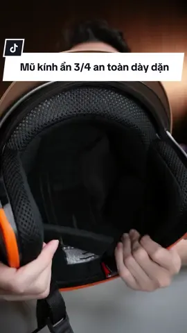 Mũ kính ẩn 3/4 an toàn dày dặn
