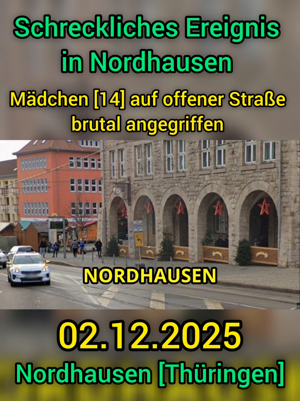 Mädchen [14] auf offener Straße in Nordhausen brutal angegriffen! #polizei