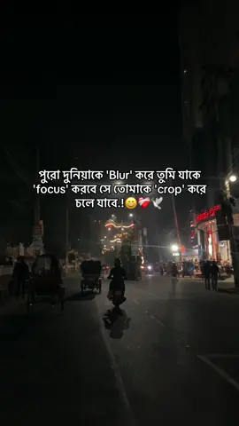 পুরো দুনিয়াকে 'Blur' করে তুমি যাকে 'focus' করবে সে তোমাকে 'crop' করে চলে যাবে.!😄❤️‍🩹🕊️ #foryoupage #foryou #fyp #viral #_status_creator_00 