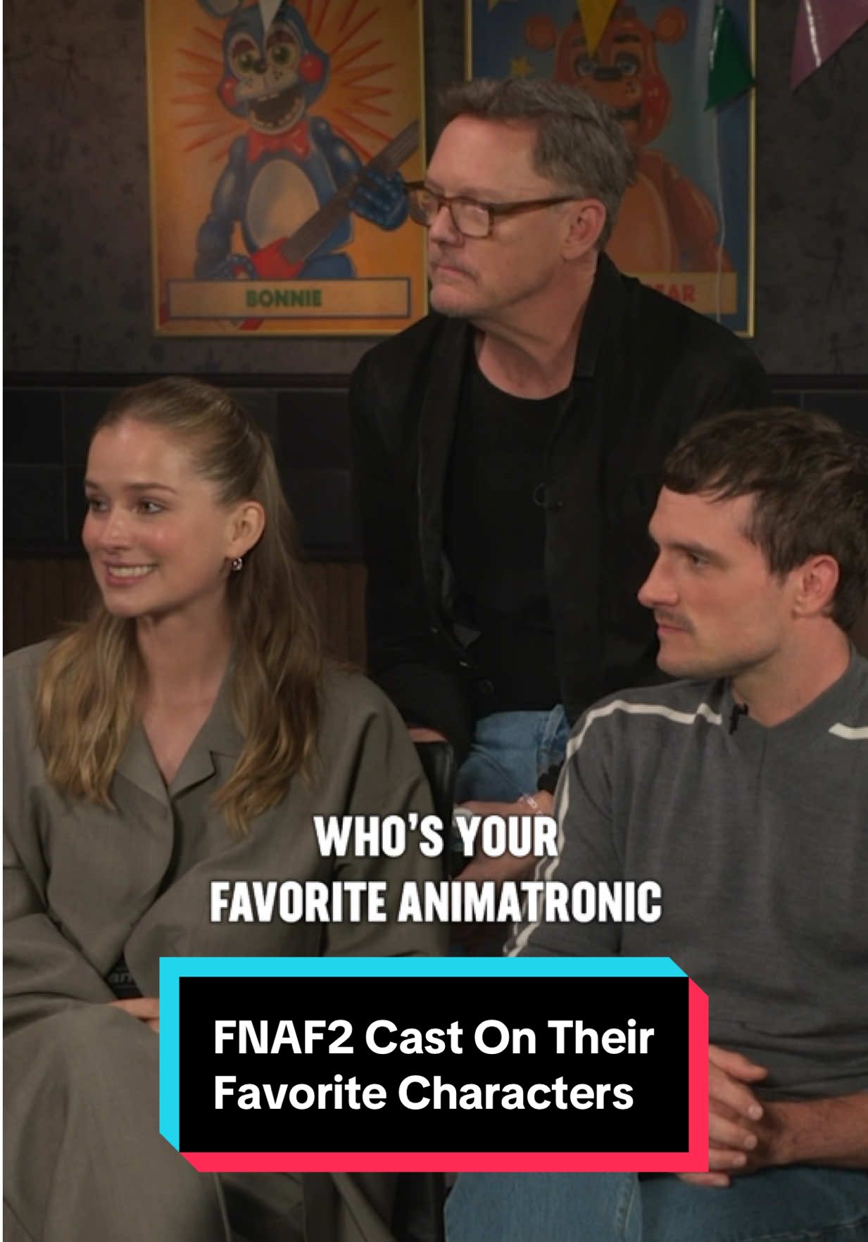 The cast of #FiveNightsAtFreddys2 shared their favorite character from the franchise. See them all come together in theaters this Friday! Reserve your tickets now at the link in bio. #movietok #filmtok #horrortok 