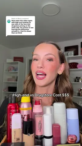 Replying to @Blue How Much Does High End vs Drugstore Makeup Really Cost? #makeupchallenge #drugstoremakeup #makeuptutorial 