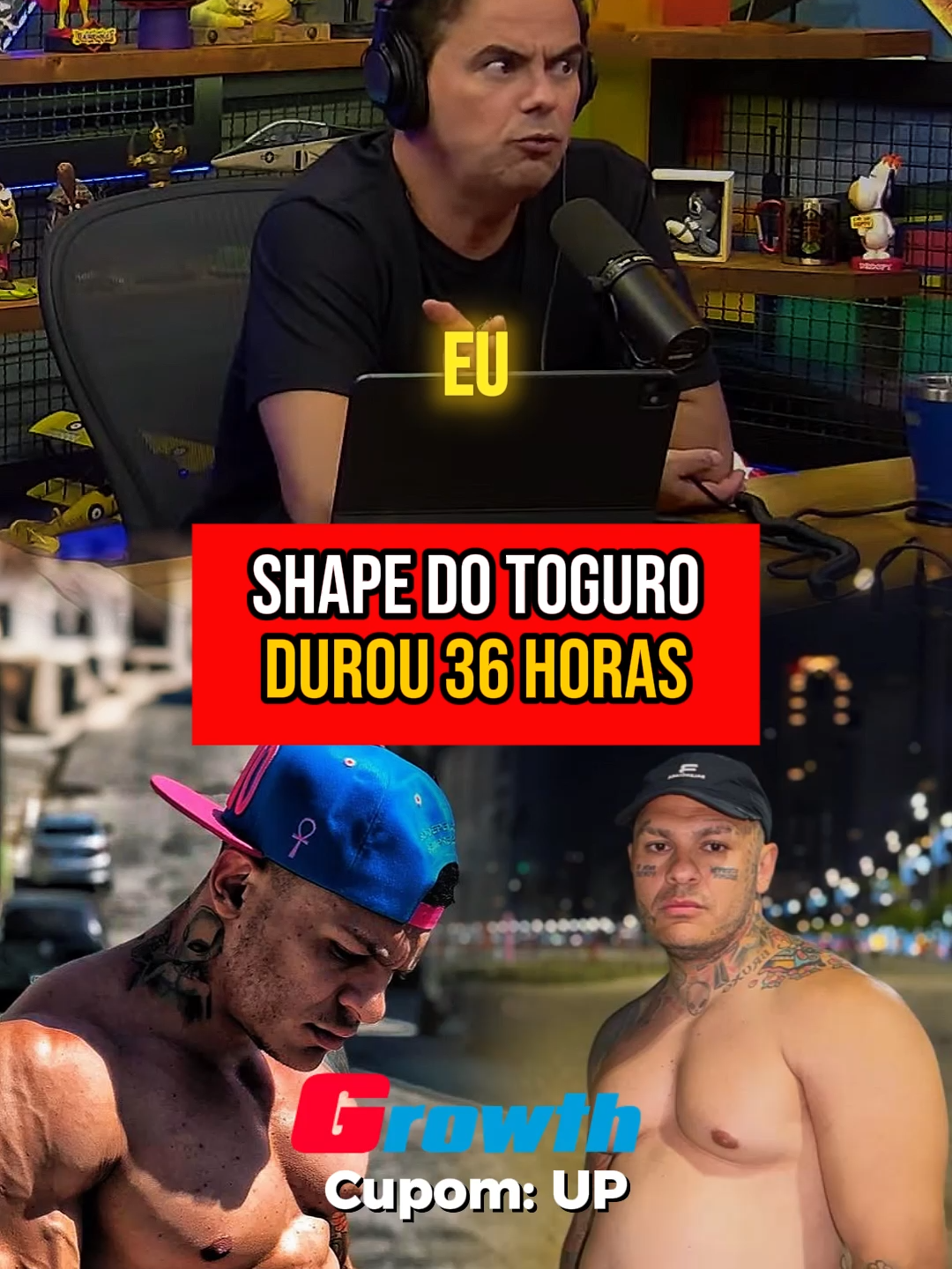 🏷️ Cupom “UP” na @growth.supplements . . . Shape do Toguro durou 36 horas . . . #juliobalestrin #toguro