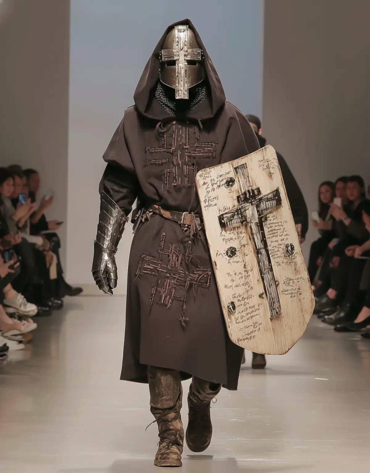 Przedstawiam parę stylizacji inspirowanych mrocznym wiekiem. 🏰 Nie ma tu pięknych wystawnych strojów, są za to zbroje wojowników, którzy stoczyli nie jedną potyczkę. Tarcze które pamiętają niejedną bitwę i stroje, które przemierzyły setki kilometrów. ⚔️ jak podoba Wam się taka wizualizacja? 🏰💫#modelpose #humanwalk #Runway #runwaywalk #fashionweek 