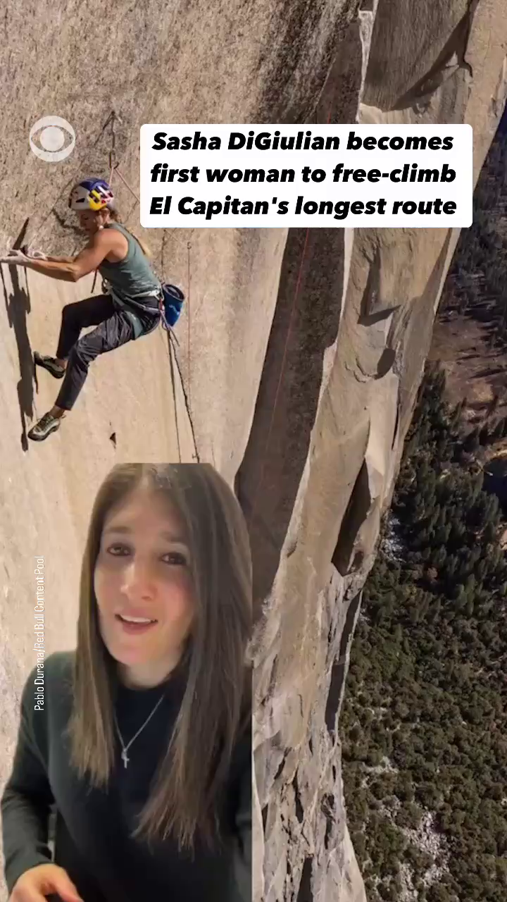 American climber Sasha DiGiulian has become the first woman to free-climb El Capitan's longest route — a journey she said ended up being the 