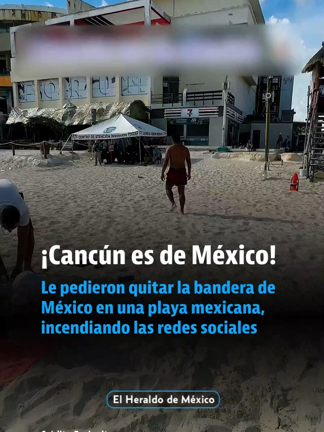 ¡#Cancún es de #México! Le pidieron quitar la bandera de México en una playa mexicana, incendiando las redes sociales