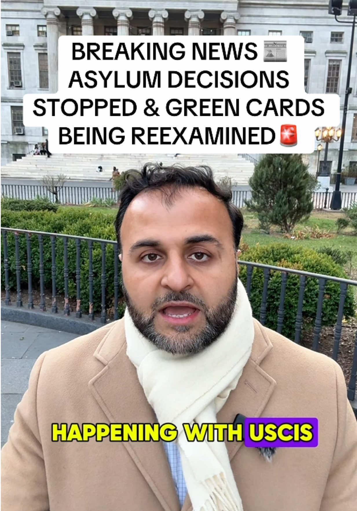 USCIS announced it will halt asylum decisions and start reexamining prior Green Cards issued from 19 countries of concern: Afghanistan, Burma, Chad, Republic of the Congo, Equatorial Guinea, Eritrea, Haiti, Iran, Libya, Somalia, Sudan, Yemen, Burundi, Cuba, Laos, Sierra Leone, Togo, Turkmenistan and Venezuela. #immigration #breakingnews #usa #asylum #fyp 