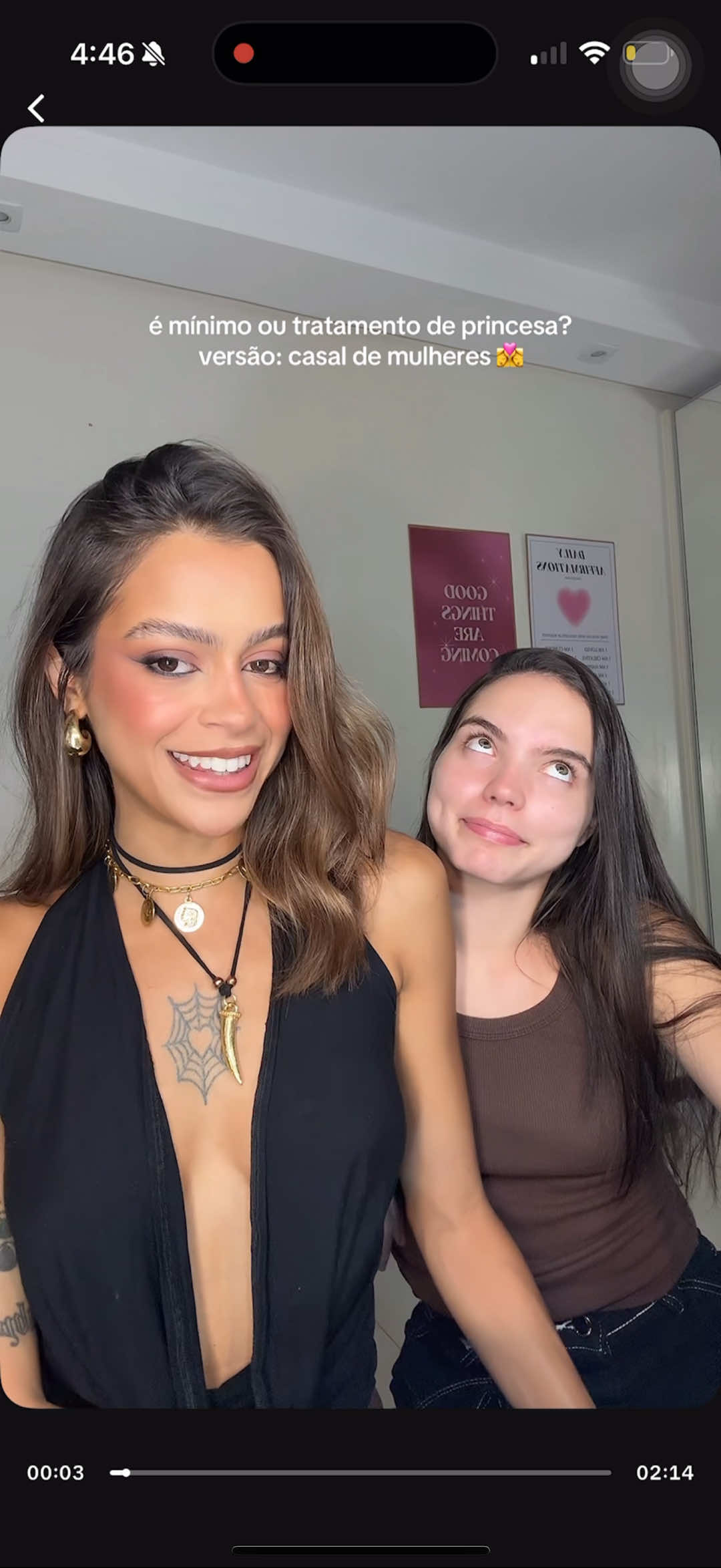 é mínimo ou tratamento de princesa? 👑 #wlw #casal 