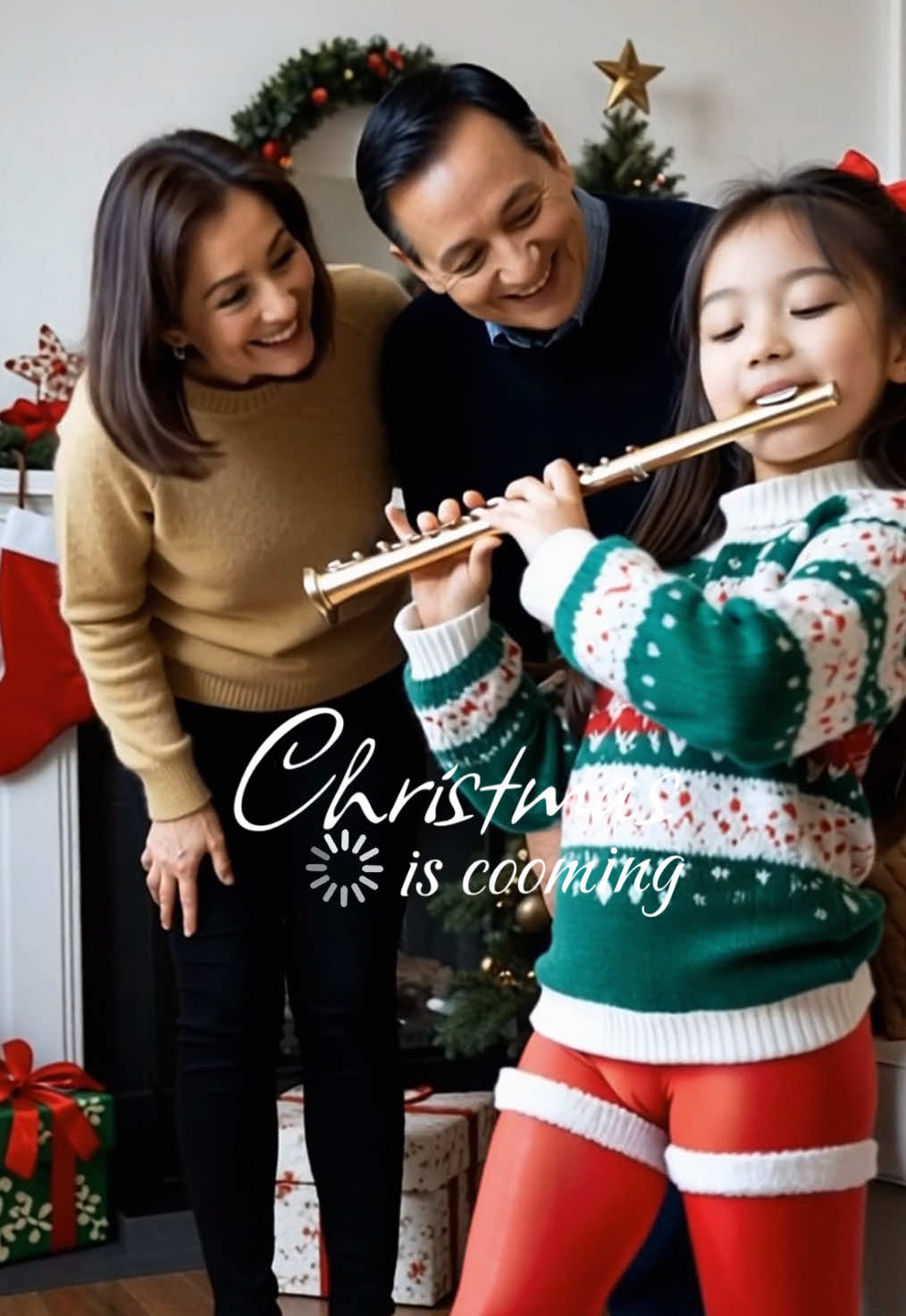 The schoolgirl is practicing for Christmas😘#china #littlegirl #christmas #leggings #cutegirl 