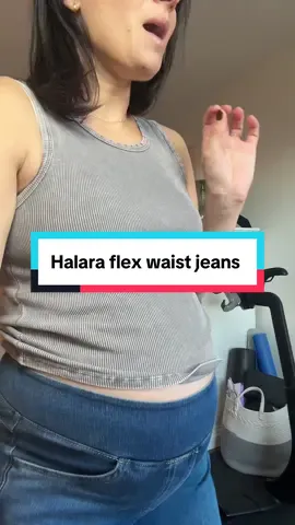 Halara + maternity-> immediate YES ✨🫶🏻Halara flex waist jeans make for perfect maternity and post partum jeans. #halara #halarajeans #widelegjeans #thirdtrimester #secondtrimester 