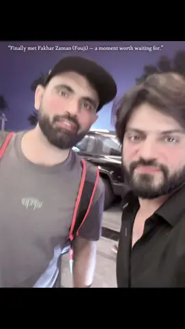 “Finally met Fakhar Zaman (Fouji) — a moment worth waiting for.” #fakharzaman #cricket #ilt20 #dubai #pakistan 