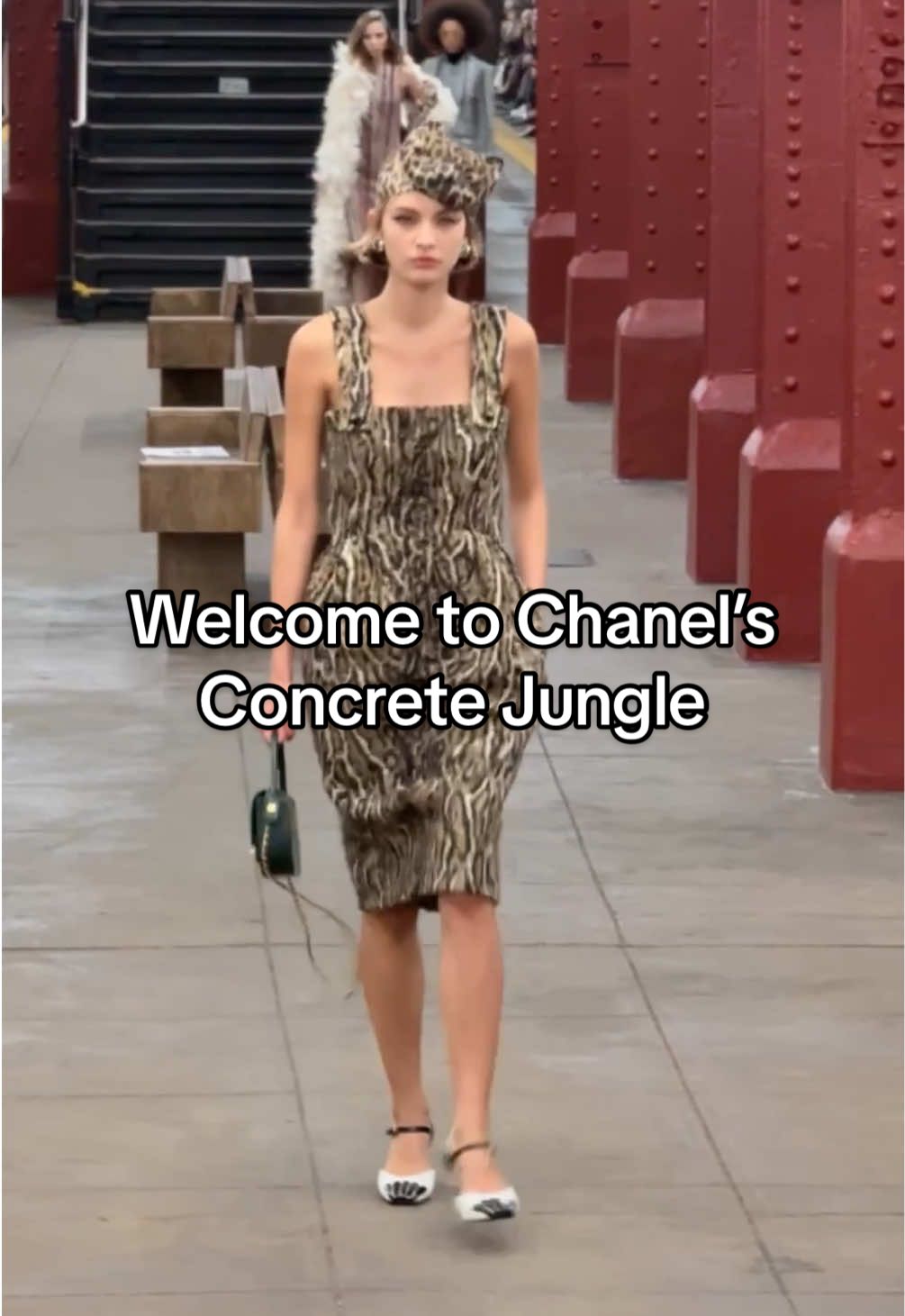 Welcome to #chanel’s concrete jungle. Lions, and tigers, and tweed, oh my!