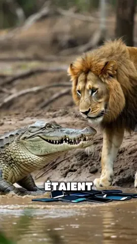 Free Lion et crocodile ! #lion #crocodile #omertachinoise #humour 