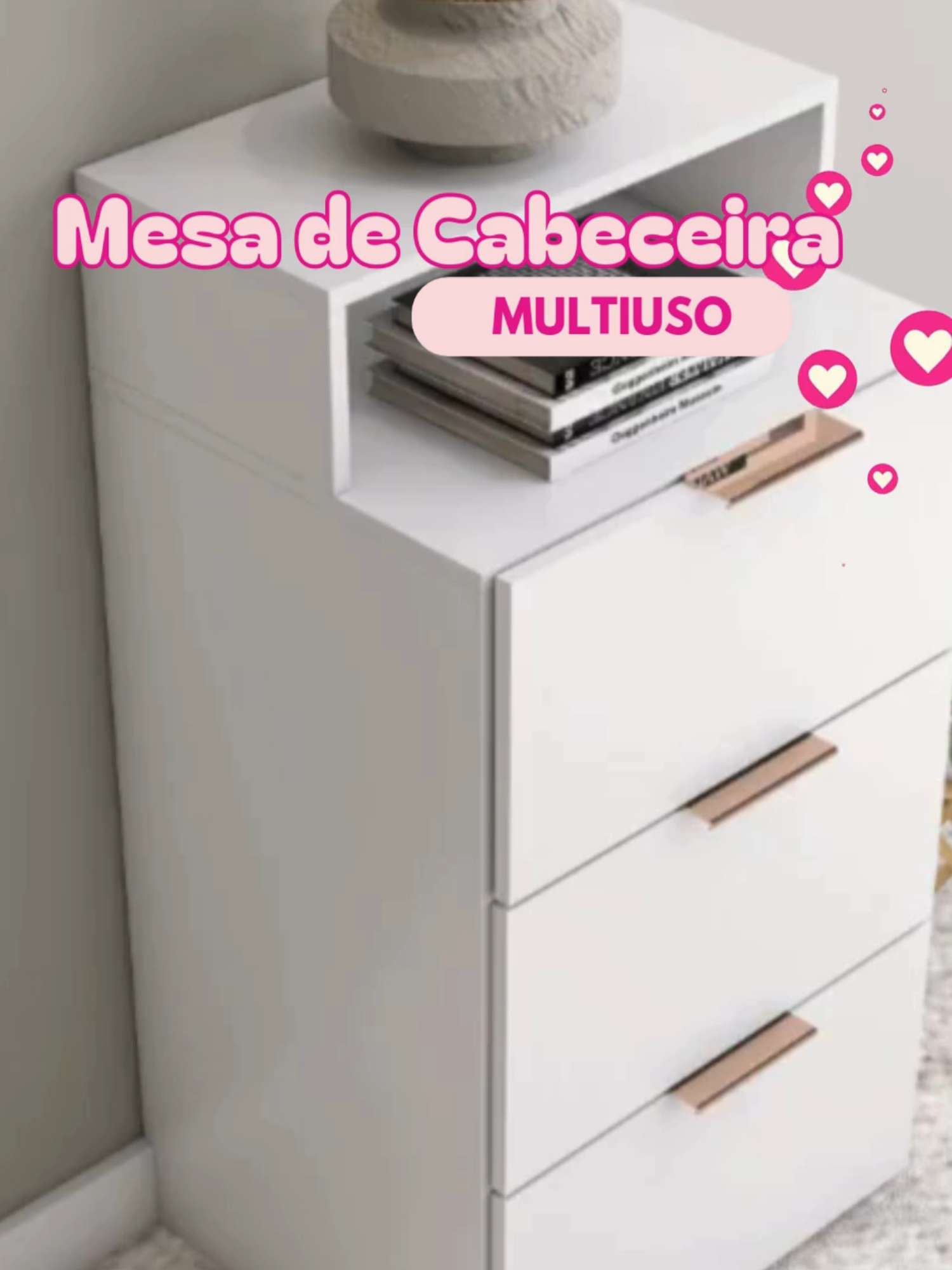 Mesa De Cabeceira Multiuso Com Prateleira Aparador Escritório. #mesadecabeceira #multiuso #aparador