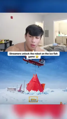 Streamers unlock the robot on the ice fish game 😂 #kickstreaming 