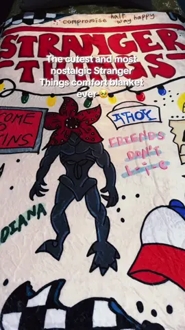 I’m so obsessed with this stranger things blanket that was gifted to me 🫶🏼 it’s so soft, nostalgic, and the perfect gift for stranger things lovers  #stangerthings #stangerthings5 #blanket #fyp #stangerthingsedit 