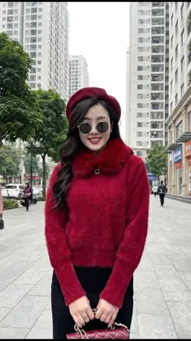 Áo khoác len cổ lông phong cách hàn quốc, trẻ trung thanh lịch duyên dáng#xuhuong #evaloverboutique #aolen #aokhoaclen #xuhuong2026 