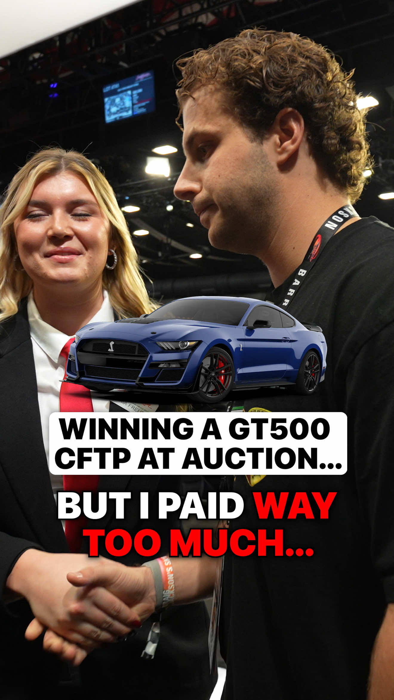 We thought we were out… but that took a quick turn! I think the drink machine was bidding against us 😂 Kal was trying to tell me to only go $500 increments but the bid was past what I was willing to pay. We ended up getting this super clean GT500 with the carbon fiber track pack on it, which is hands down my favorite! One of the best colors too… #cars #dealership #gt500 #ford 