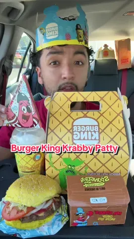 Burger King SpongeBob Krabby Patty Meal #foodtiktok #burgerking #krabbypatty #spongebob #fastfood 