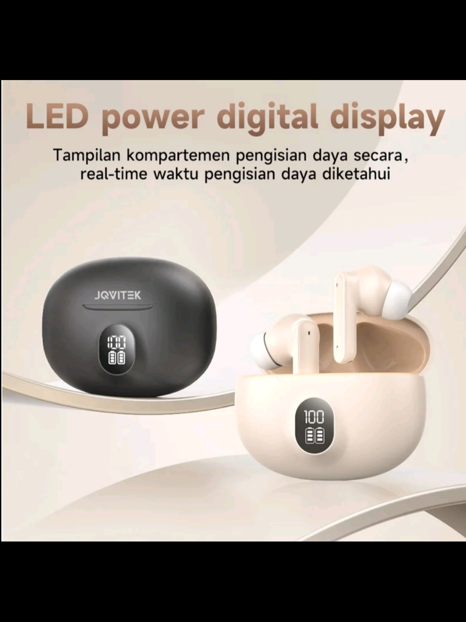 Jovitech earphone tws Bluetooth kompatanel 5,4 dengan tampilan LED., tahan air dan batteai awet tahan lama.  #jovitech #earphonejovitech #twsjovitech 