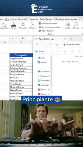 Genera carpetas desde una lista en Excel en segundos. Ideal si organizas archivos por nombres, cursos o proyectos.😎👌🏼 #excel #excelbasico #exceltips 