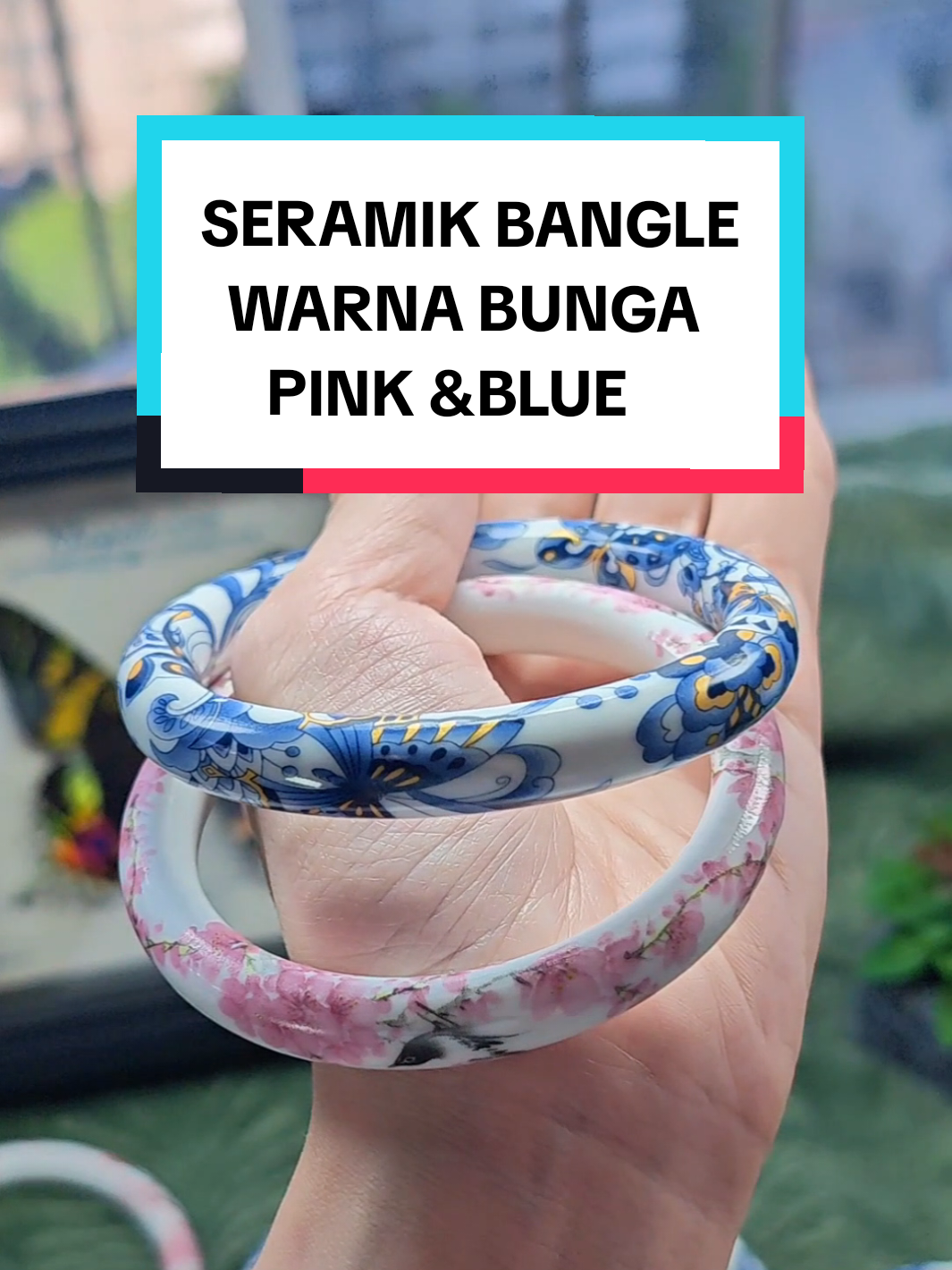 GELANG SERAMIK BANGLE WARNA BUNGA PINK & BLUE 🩷🩵 #GELANG #BANGLE #SERAMIK #FASHION #MALAYSIA 