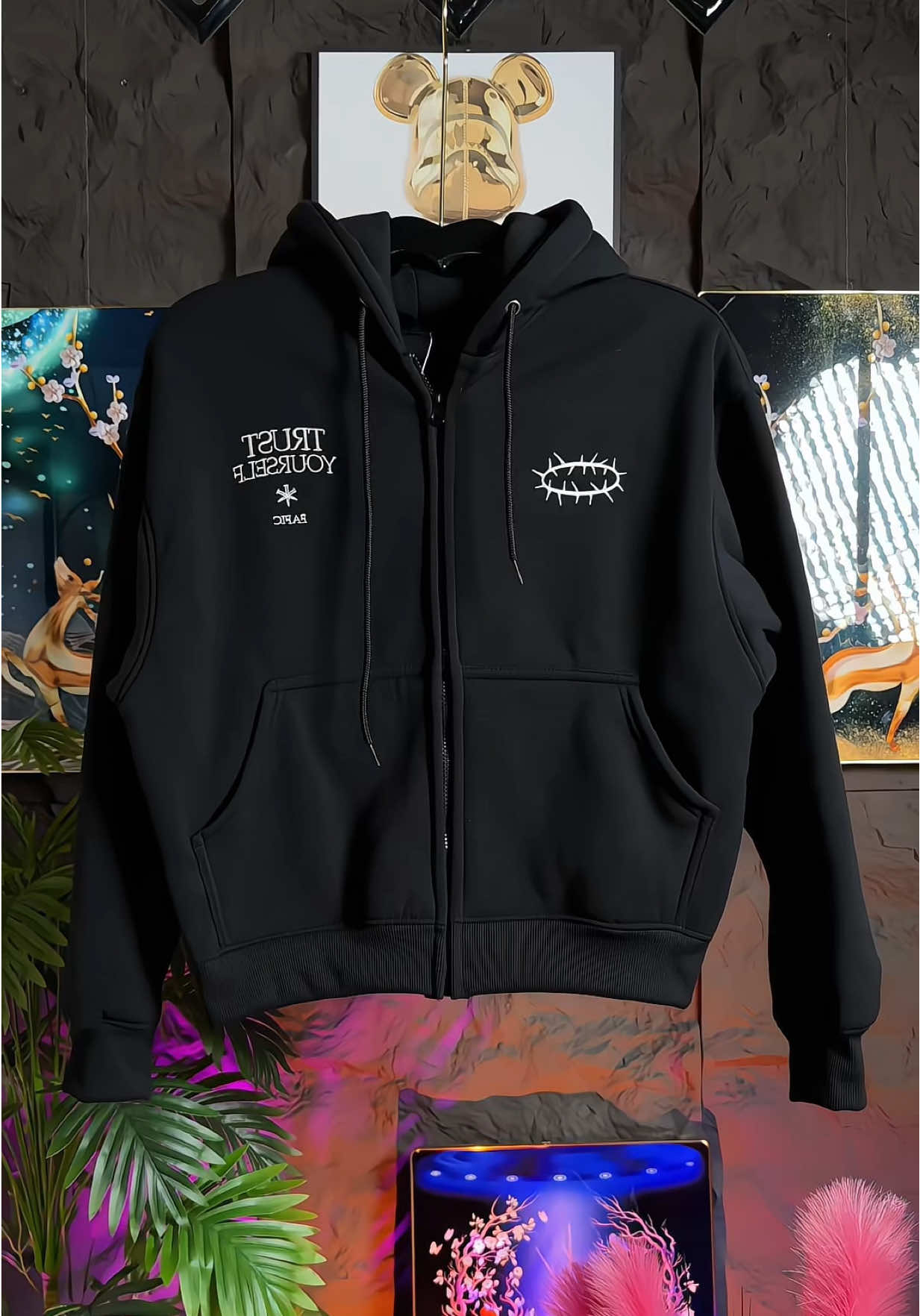 Áo khoác Zip Boxy TRUST YOURSELF chất nỉ bông dáng rộng#quanaohottrend #aoni #xuhuongtiktok #aonibong#viralvideo 