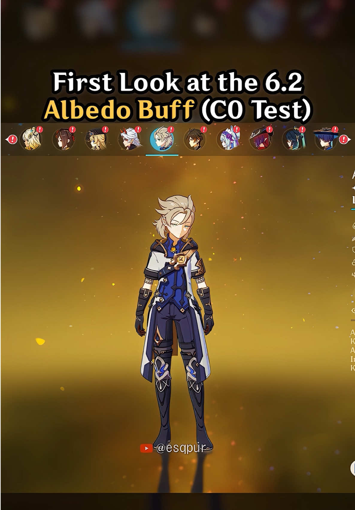 FIRST LOOK AT THE 6.2 ALBEDO BUFF (C0 TEST) #GenshinImpact #hoyocreators #Albedo 