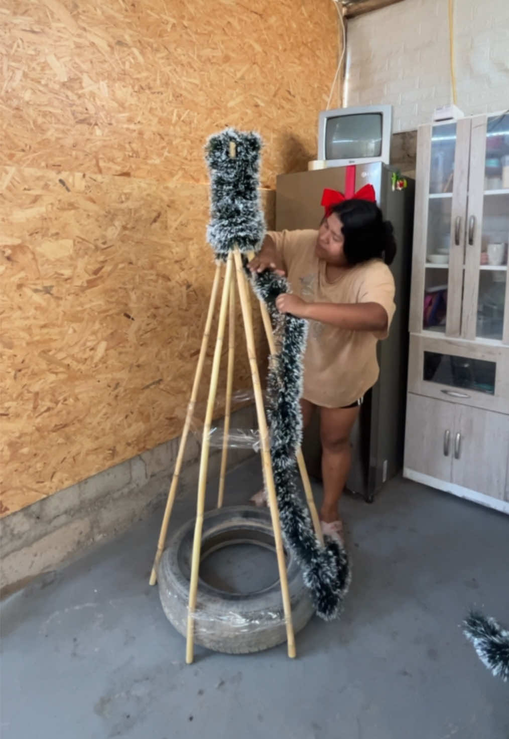 Así hize de mi arbolito navideño 🎄 súper fácil y rápido #navidad #navidad2025 #Home #maternidad #viraltiktok 