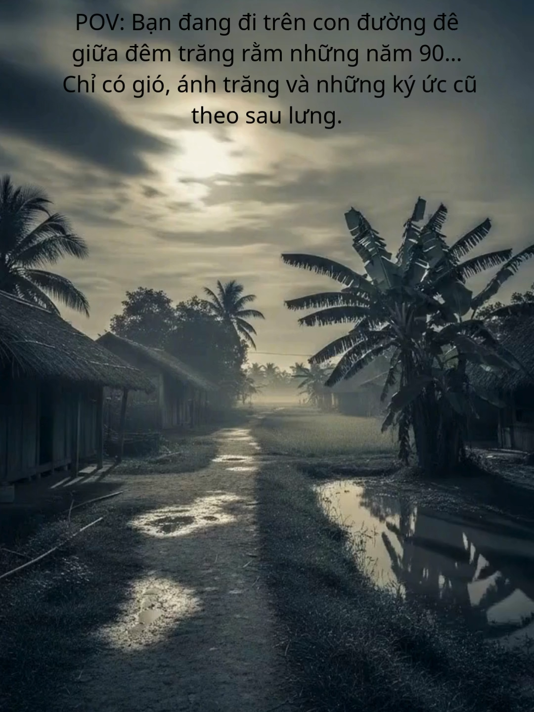 POV Bạn đang đi trên con đường đê giữa đêm trăng rằm những năm 90… Chỉ có gió, ánh trăng và những ký ức cũ theo sau lưng.#Tuoitho #hoainiem #viral #trending #Relax #foryou