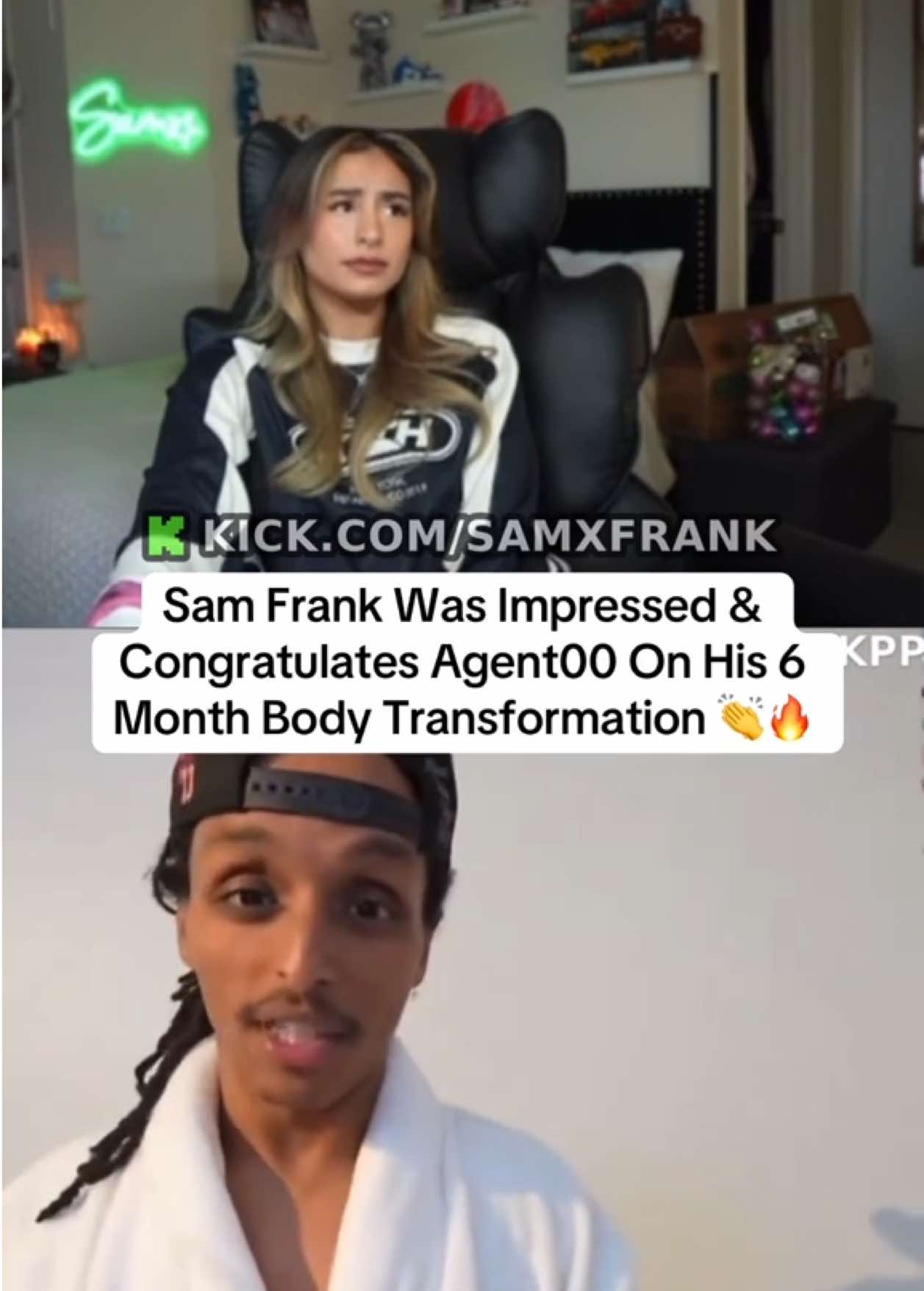 Sam Frank Was Impressed & Congratulates Agent00 On His 6 Month Body Transformation 👏🔥 #samfrank #agent00 #fyp 