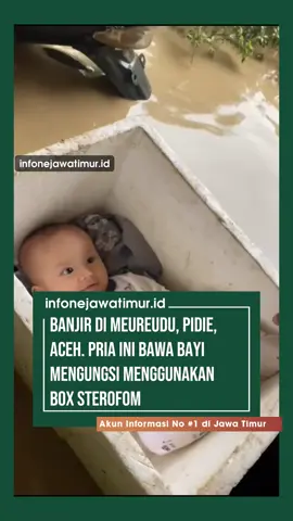 Video yang merekam momen sigap seorang warga yang berinisiatif mengevakuasi bayi dengan aman menggunakan kotak styrofoam sebagai perahu darurat ditengah kondisi banjir di Meureudu, Pidie, Aceh. Tindakan ini menimbulkan banyak reaksi simpatik warganet. sumber: babang.amien #Banjir #EvakuasiBanjir #SiagaBencana #TanggapBencana #Aceh #banjiraceh #banjirsumatera #Penyelamatan #PrioritasKeselamatan #WaspadaBanjir #InformasiBencana