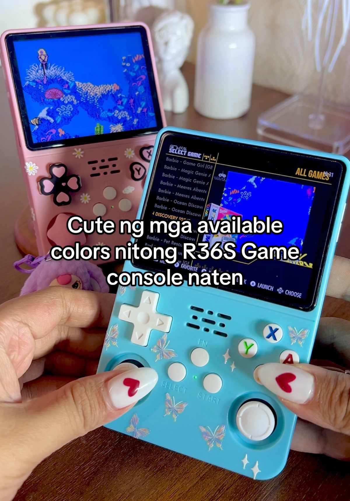 Replying to @c h a c h i e ang cute ng mga available colors nitong R36S Game console naten, check mo sa basket 😍😉 #r36sgameconsole #gameconsole #console #gaming #gameconsoles 