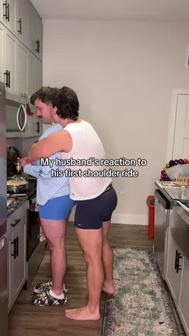 I gave Connor his first shoulder ride ever. He was so dramatic but he kind liked it 😂 #fyp #couplegoals #marriedlife #Relationship #gay 